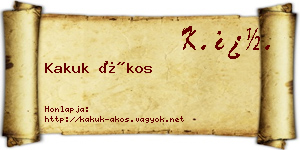 Kakuk Ákos névjegykártya